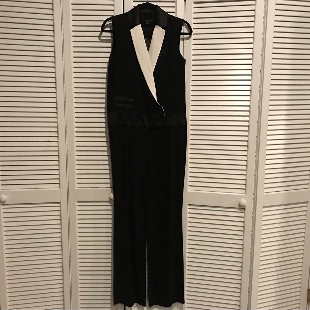 New Rachael Zoe Keani Black Tuxedo Jumpsuit